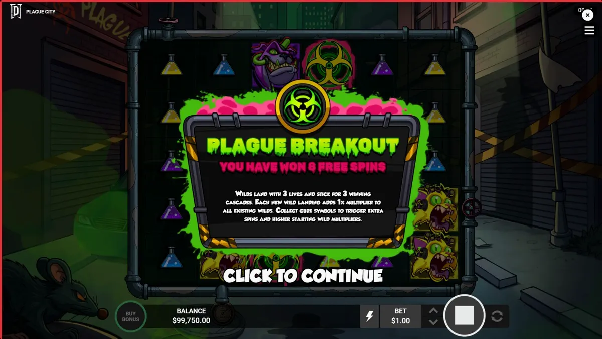 Isang madilim at apocalyptic na tema ng slot machine na Plague City